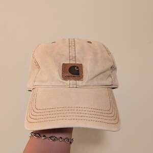 Carhartt Odessa Strapback Hat Tan Adjustable Leather Patch